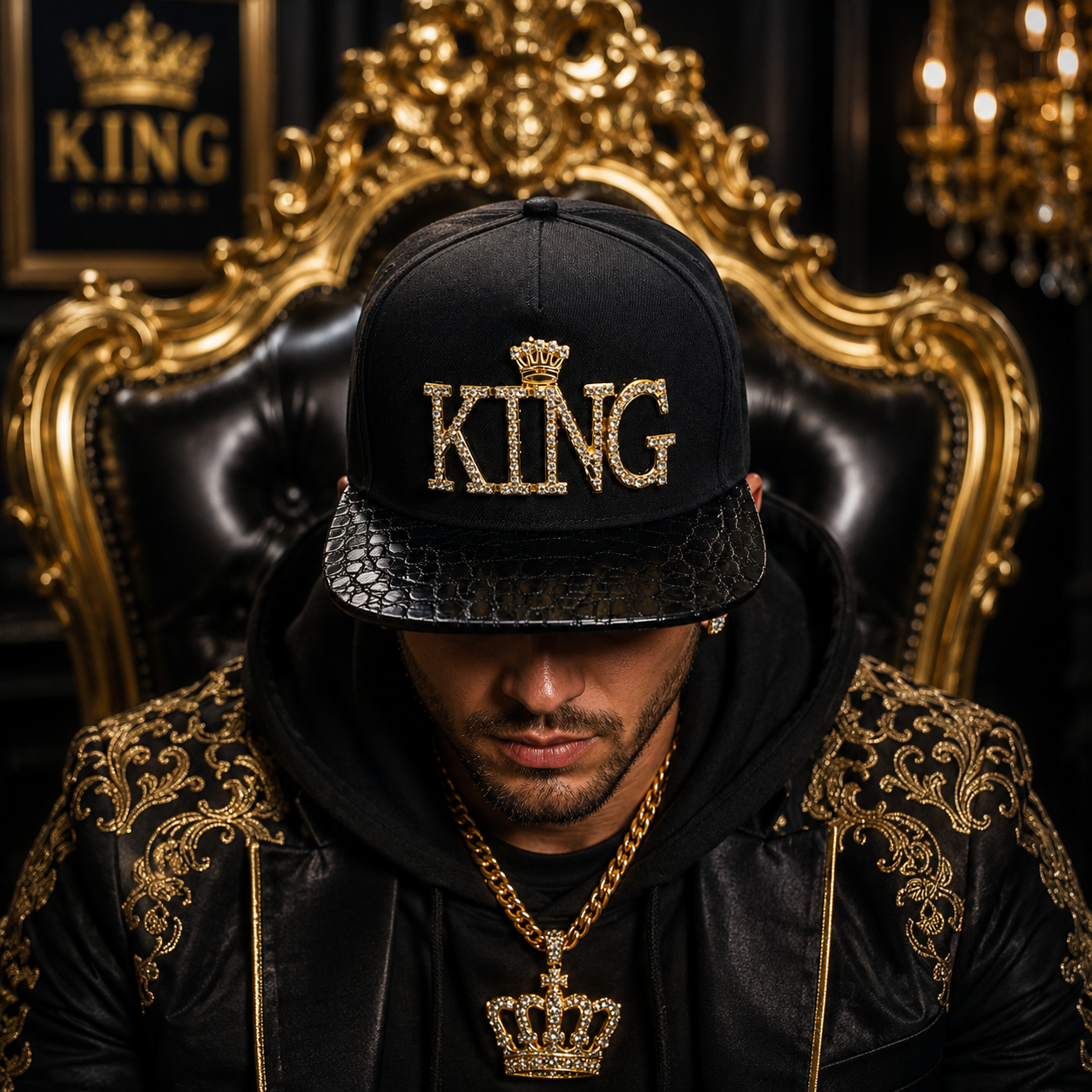 Cap King goud/zwart