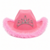 Cowboyhoed met kroontje roze