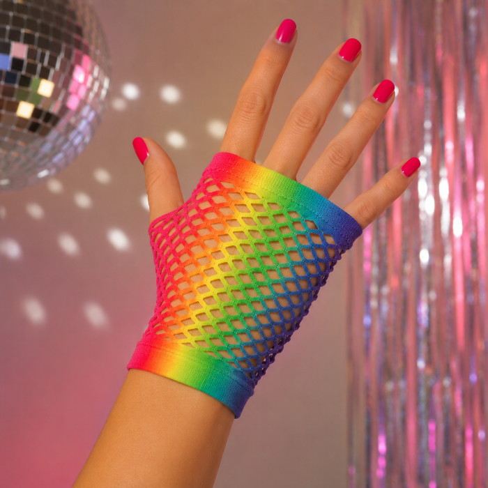 Regenboog handschoenen party