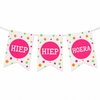 Vlaggenlijn Hiep Hiep Hoera - 4m (15 vlaggen)