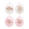 Ballonnen Sarah 50 jaar spreuken wit/roze 8 stuks
