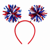 Diadeem folie pompom rood/wit/blauw