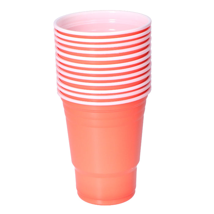 bekers-beer-pong-plastic-oranje-12st