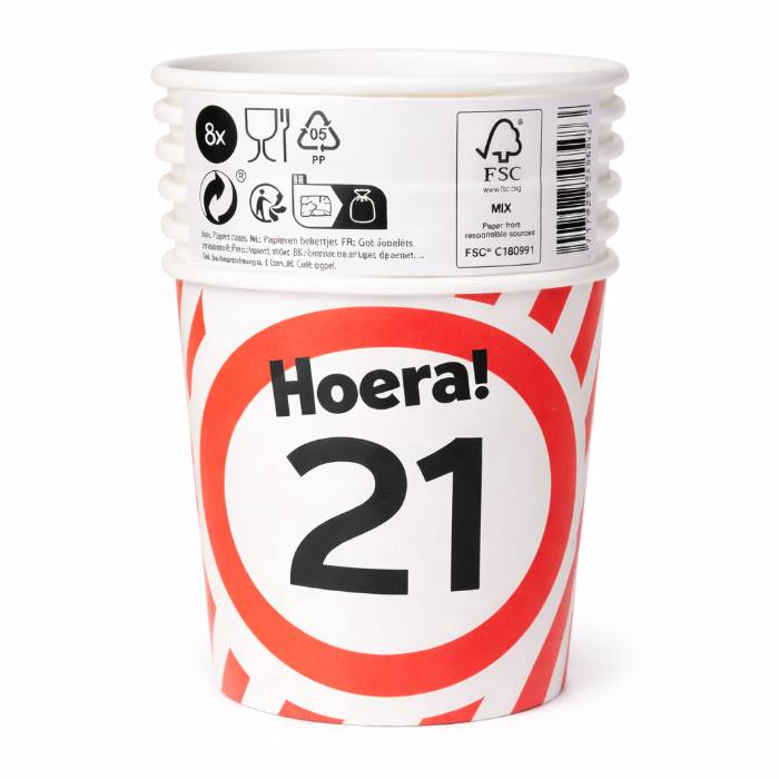 papieren-bekers-21-jaar-verkeersbord-250ml-8st