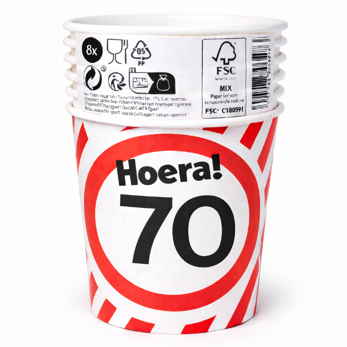papieren-bekers-70-jaar-verkeersbord-250ml-8st