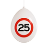 Ballonnen 25 jaar rood/wit 10 stuks