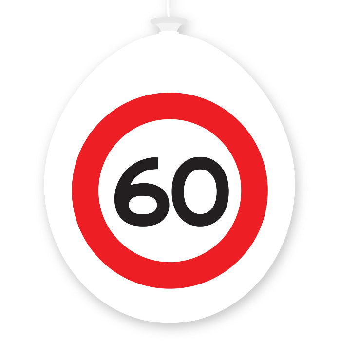 Ballonnen-60-jaar-rood/wit 10 stuks