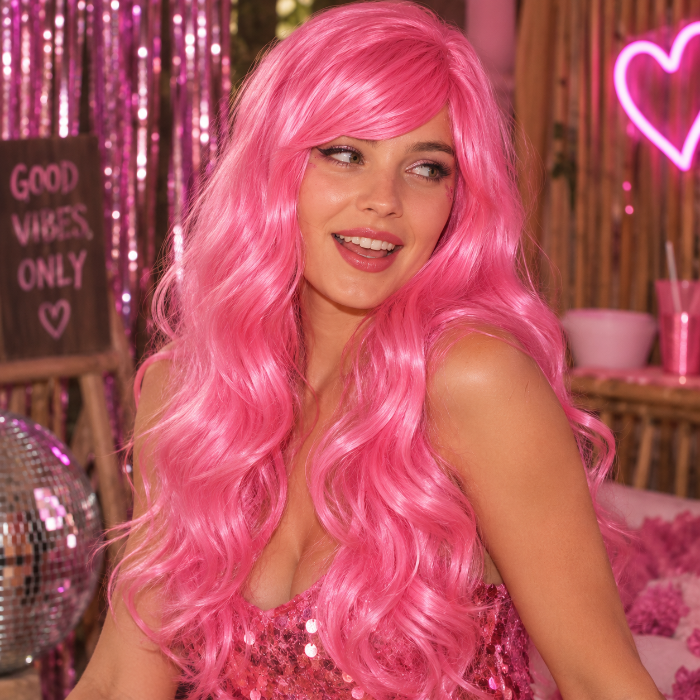 Pruik Sweet shelly roze
