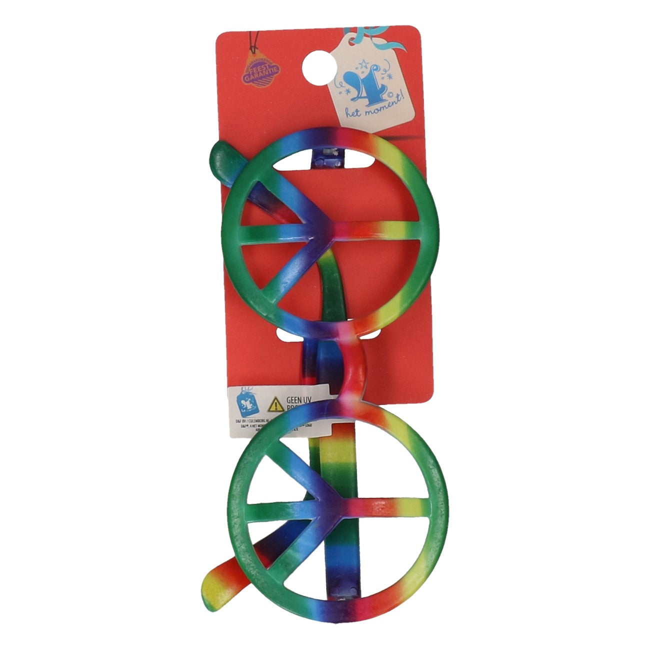 Partybril peace meerkleurig