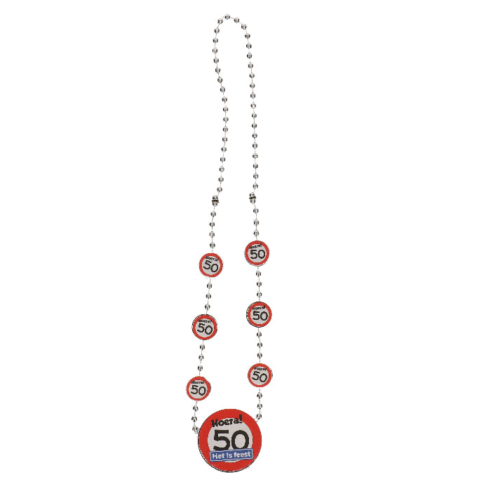 Ketting-Hoera-50-jaar-rood/wit
