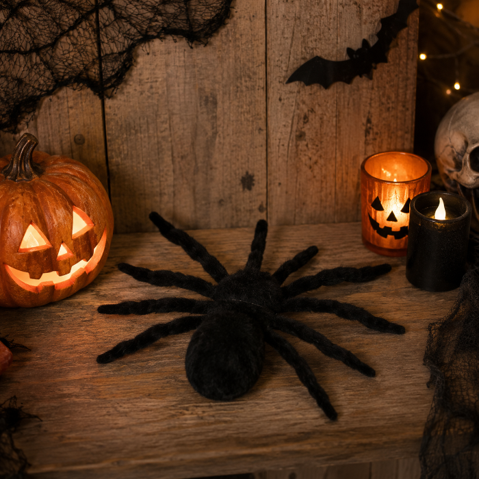 Spin Halloween griezelig zwart