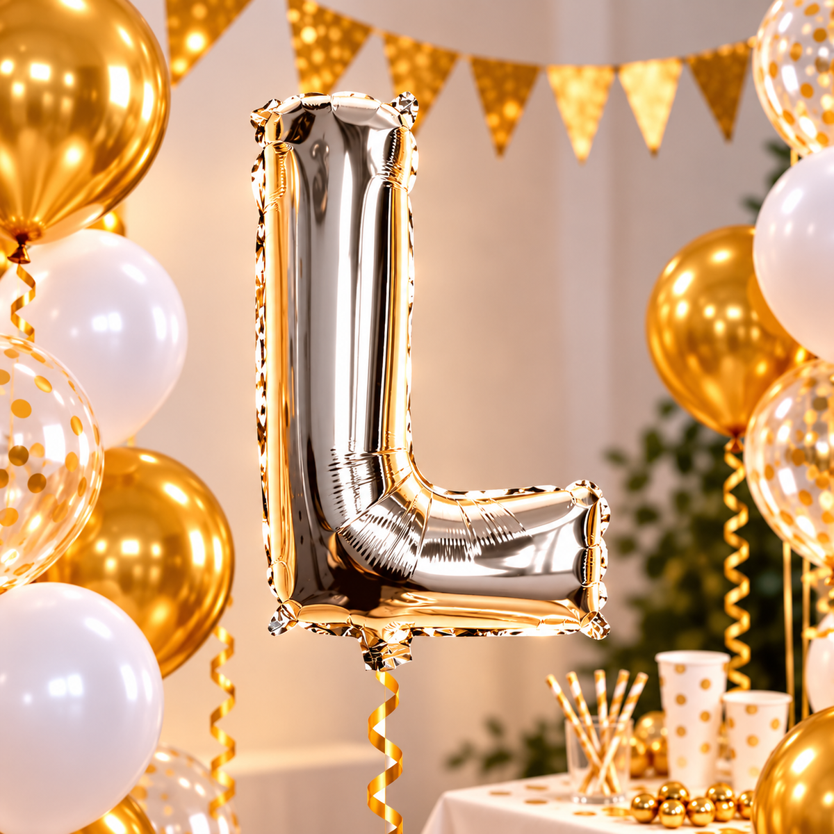 Folieballon letter L zilver - 35 cm