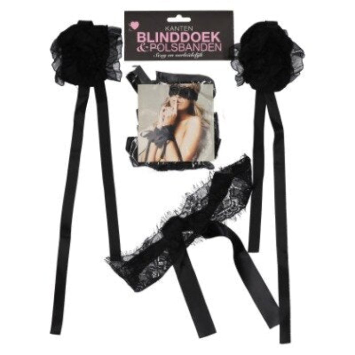 8717928382652_1 Blinddoek en polsbanden kant zwart