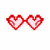 partybril-pixel-hart-rood