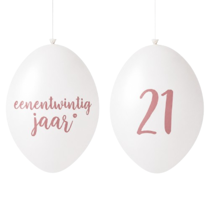 Ballonnen 21 jaar roségoud 10 stuks