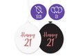 Happy 21 Metalic balloon 12pk/ 30cm/