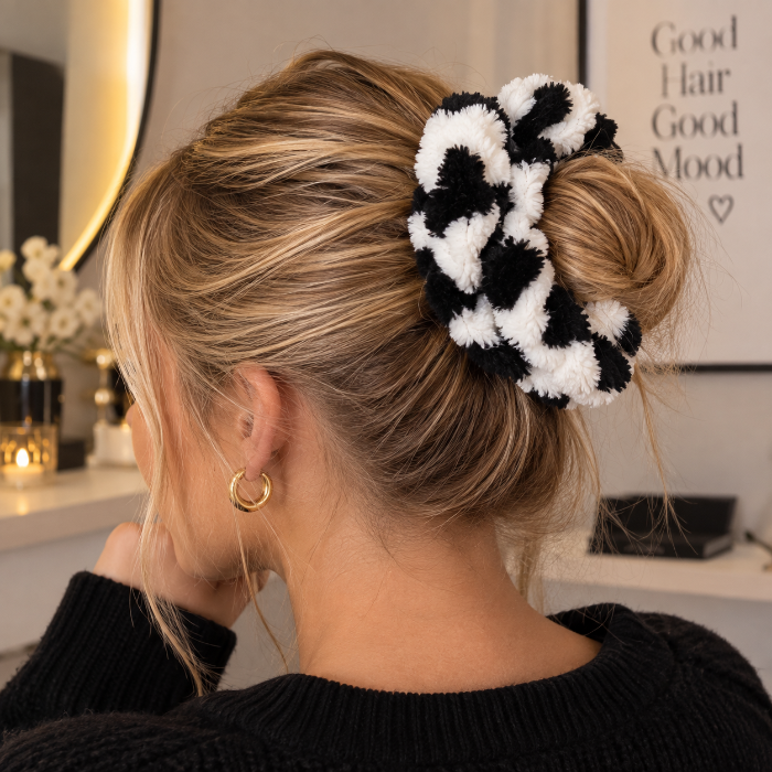 Scrunchie koeienprint zacht