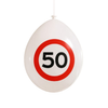 Ballonnen 50 jaar rood/wit 10 stuks