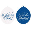 Ballonnen - welkom thuis - wit/blauw - 8 stuks