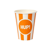 Bekers Hup papier oranje/wit 250ml 8 stuks