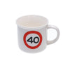 Mok 40 jaar verkeersbord
