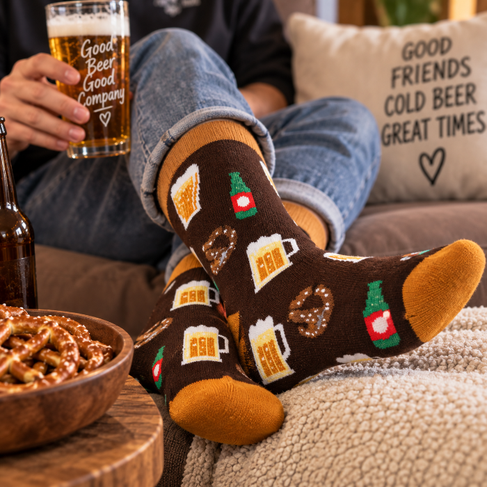 Sokken - funny bier pretzel - maat 40-45