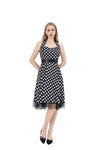 Jurk twenties stippen zwart/wit one size