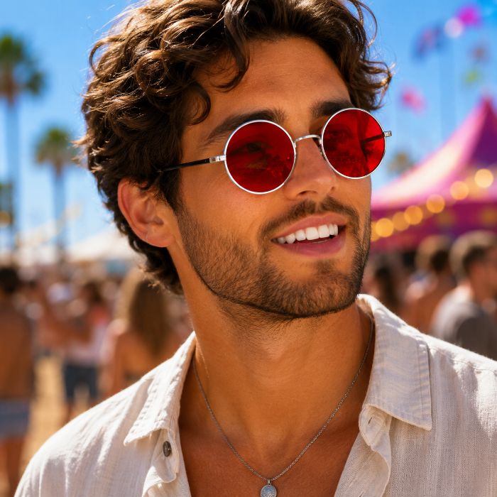 partybril-hippie-rood