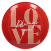 Bord 'Love' - rood met oranje - 12 cm