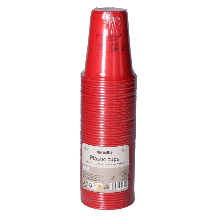 plastic-beker-rood-200ml-50-stuks