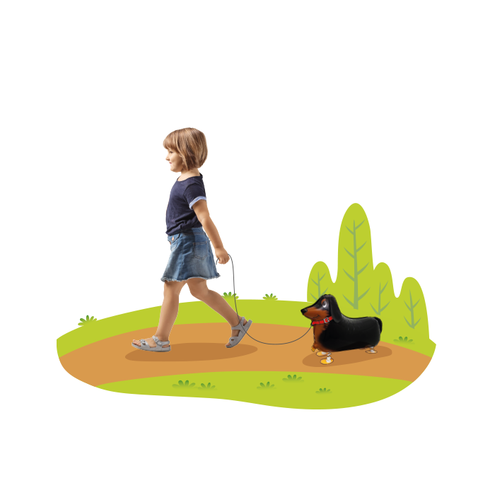 Folieballon wandelende hond - 60 x 38 cm