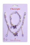 ketting-armband-set-vlinder-paars-wit-693