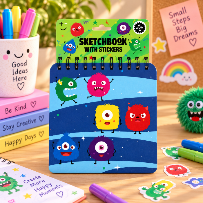 Monster Schetsboek met Stickers