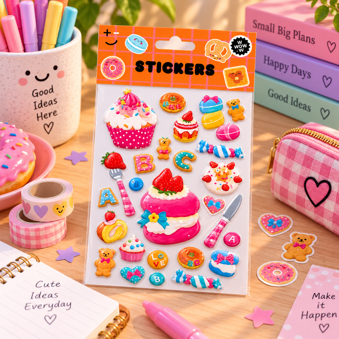 Kawaii Puffy Stickers - groot