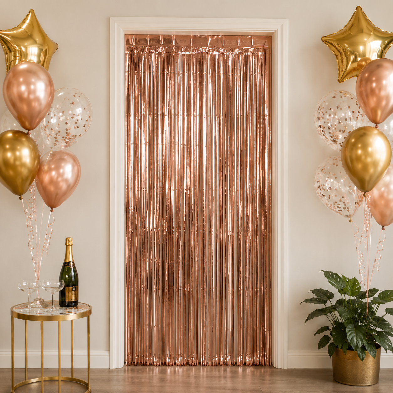 Deurgordijn folie goud/bruin 80 x 180cm