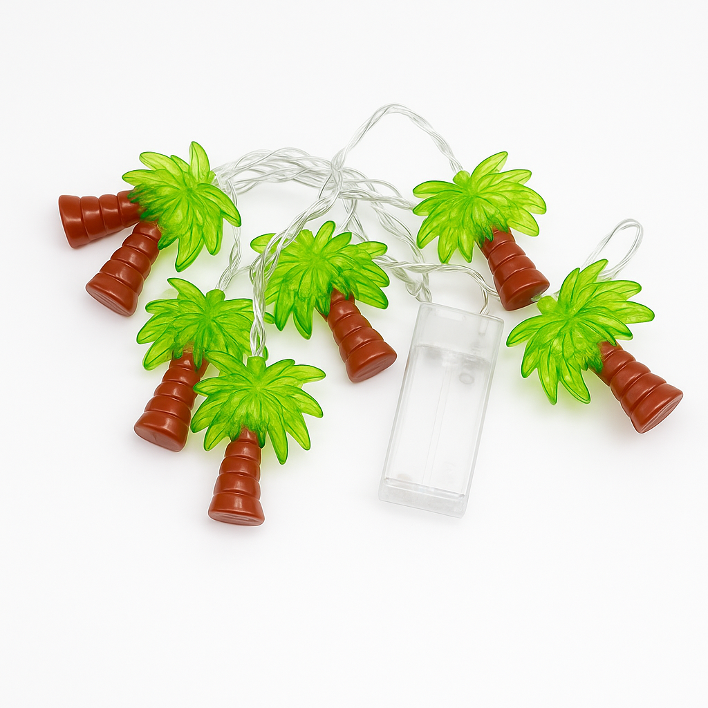 Palmboom lichtsnoer groen/bruin 10 lichten 2mt