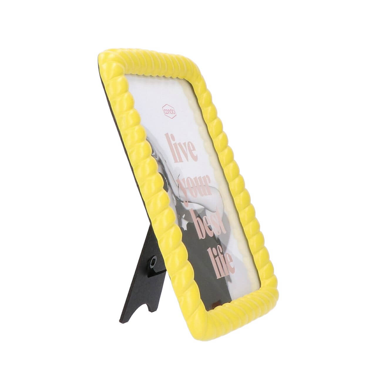 Fotolijst plastic geel rechthoekig 17 x 21 cm