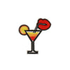 Strijkembleem cocktail en lippen