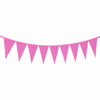Vlaggenlijn glitter fel roze groot - 6m (10 vlaggen)