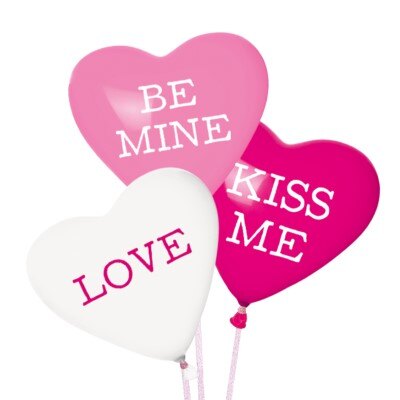 Ballonnen - hart - love - roze/rood/wit - 6 stuks