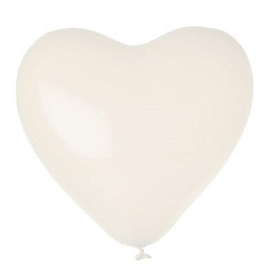 Ballonnen - hart - parelmoer - wit - 30cm - 4 stuks