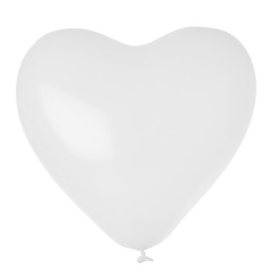 Ballonnen - hart - wit - 4 stuks