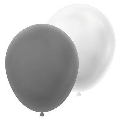 Ballonnen - parelmoer - wit/zilver - 20 stuks