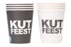 Bekers - Kutfeest - zwart - papier - 250ml - 8 stuks