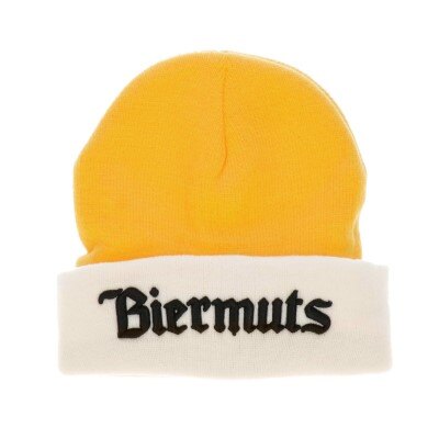 Biermuts - geel/wit