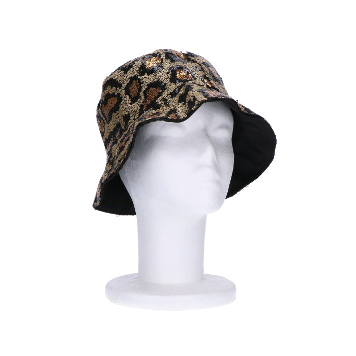 Bucket hoed panter pailletten