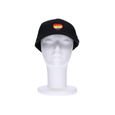 Cap - zwart - regenboog hartje