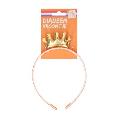 Diadeem - kroontje - oranje/goud