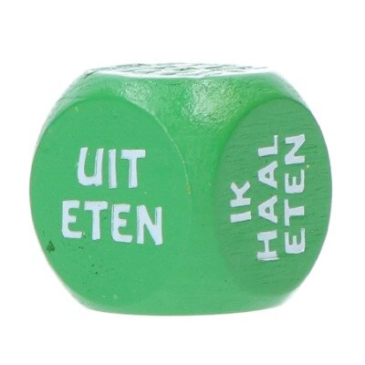 Dobbelsteen - fun - koken/eten - groen - 1 stuk