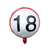 Folieballon - 18 jaar - rood/wit - 35cm